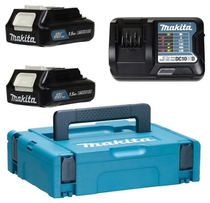 

Аккумуляторная батарея Makita 197644-6 (DC10WD-1шт+BL1016-2шт,10.8В,1.5Ач,Li-ion), 197644-6