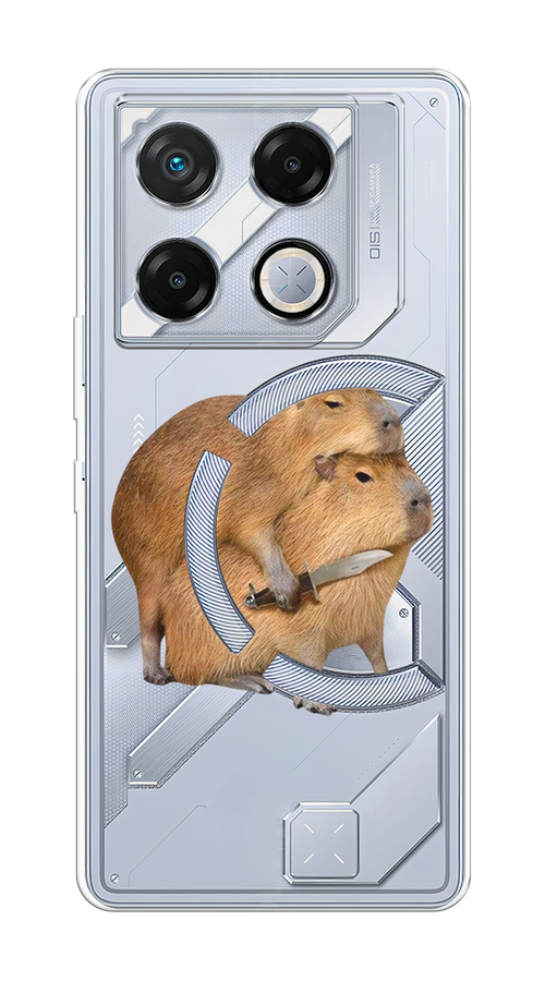 

Чехол на Infinix GT 20 Pro "Капибара с ножом", Бежевый, 3106250-1