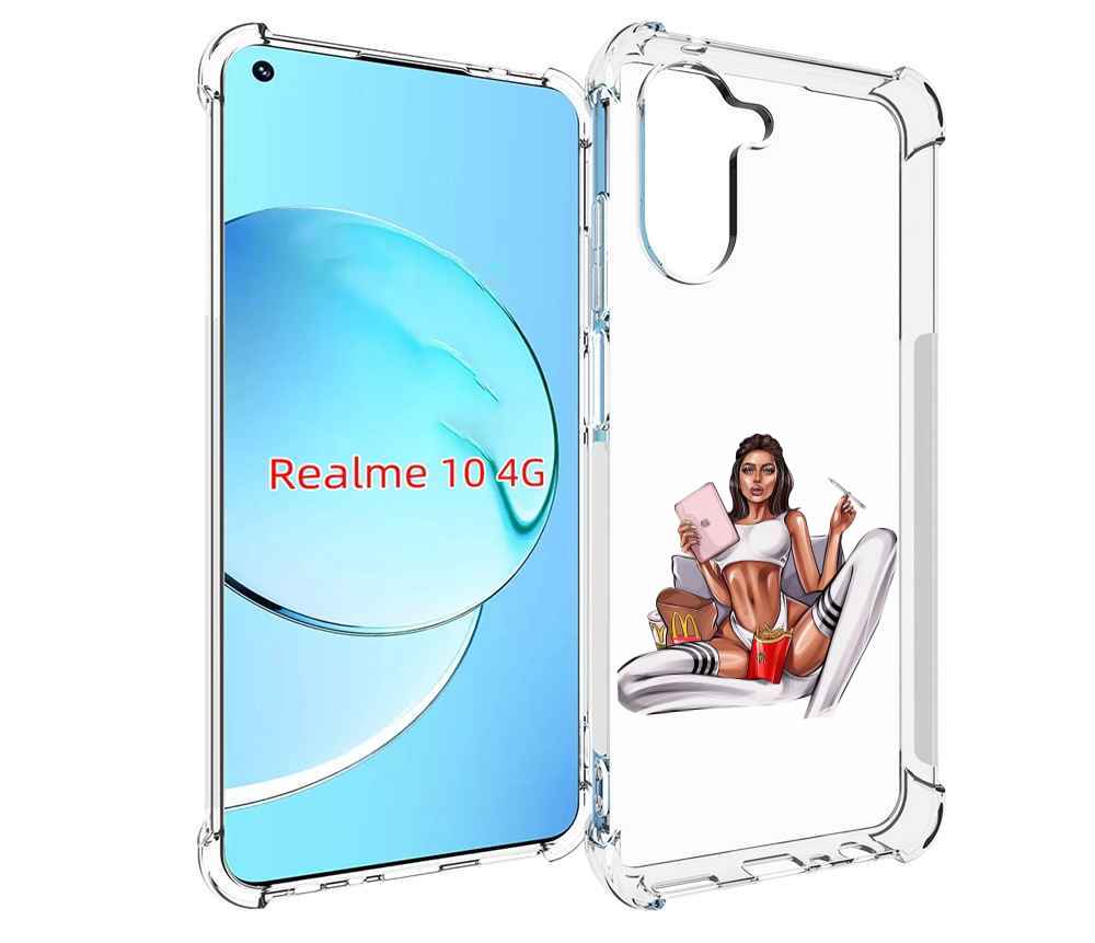 

Чехол MyPads Модная-иллюстрация-девушки женский для Realme 10, Прозрачный, Tocco