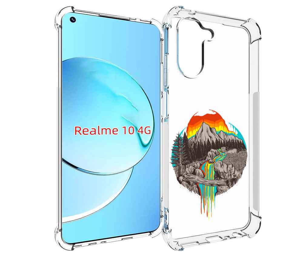 

Чехол MyPads Радужный водопад для Realme 10, Прозрачный, Tocco