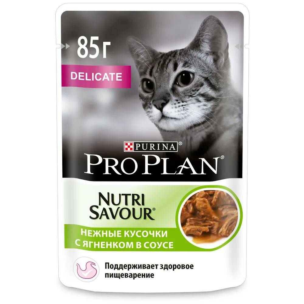 

Влажный корм для кошек Pro PLAN Delicate, при чувствительном пищеварении, ягненок, 85г