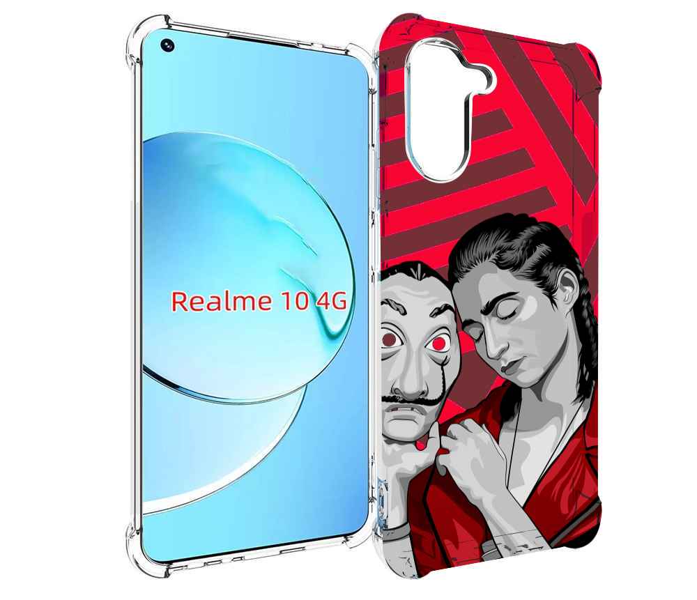 

Чехол MyPads Найроби-бумажного-дома для Realme 10, Прозрачный, Tocco