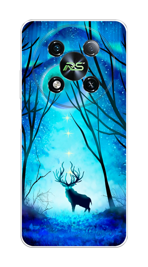 

Чехол на Itel RS4 "Олень северное сияние", Синий;черный;голубой, 3202150-1