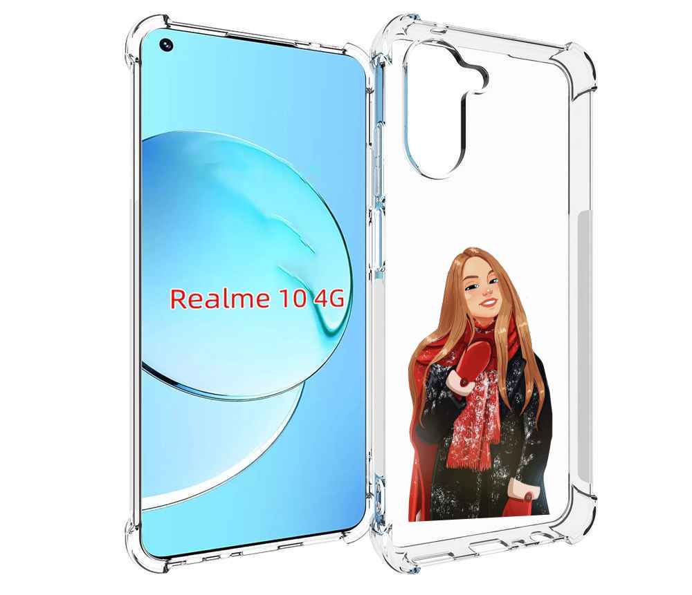 

Чехол MyPads Новогодний-зимний-арт женский для Realme 10, Прозрачный, Tocco