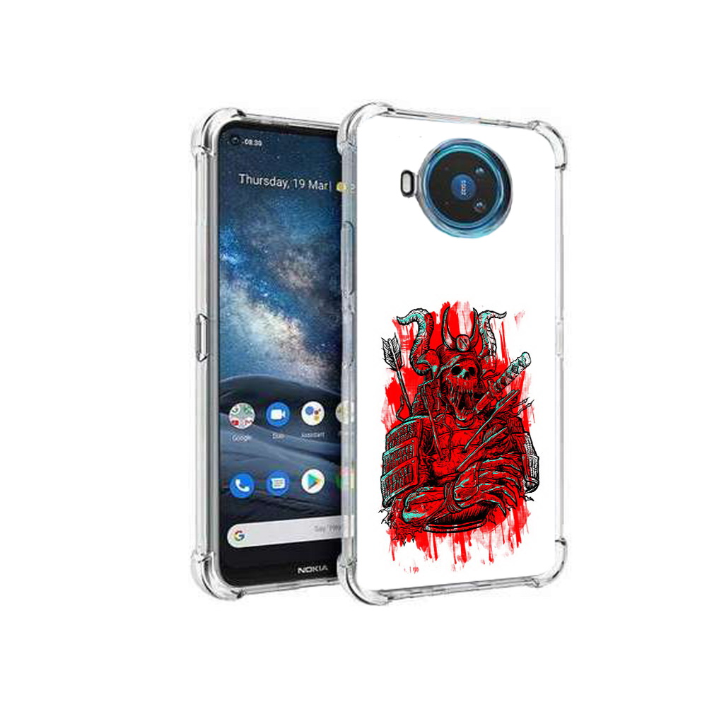 

Чехол MyPads Tocco для Nokia X100 красный скелет воин (PT227057.109.413), Прозрачный, Tocco