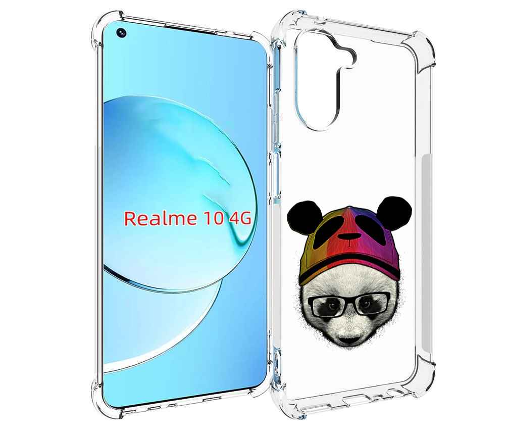 

Чехол MyPads Панда в шапке для Realme 10, Прозрачный, Tocco