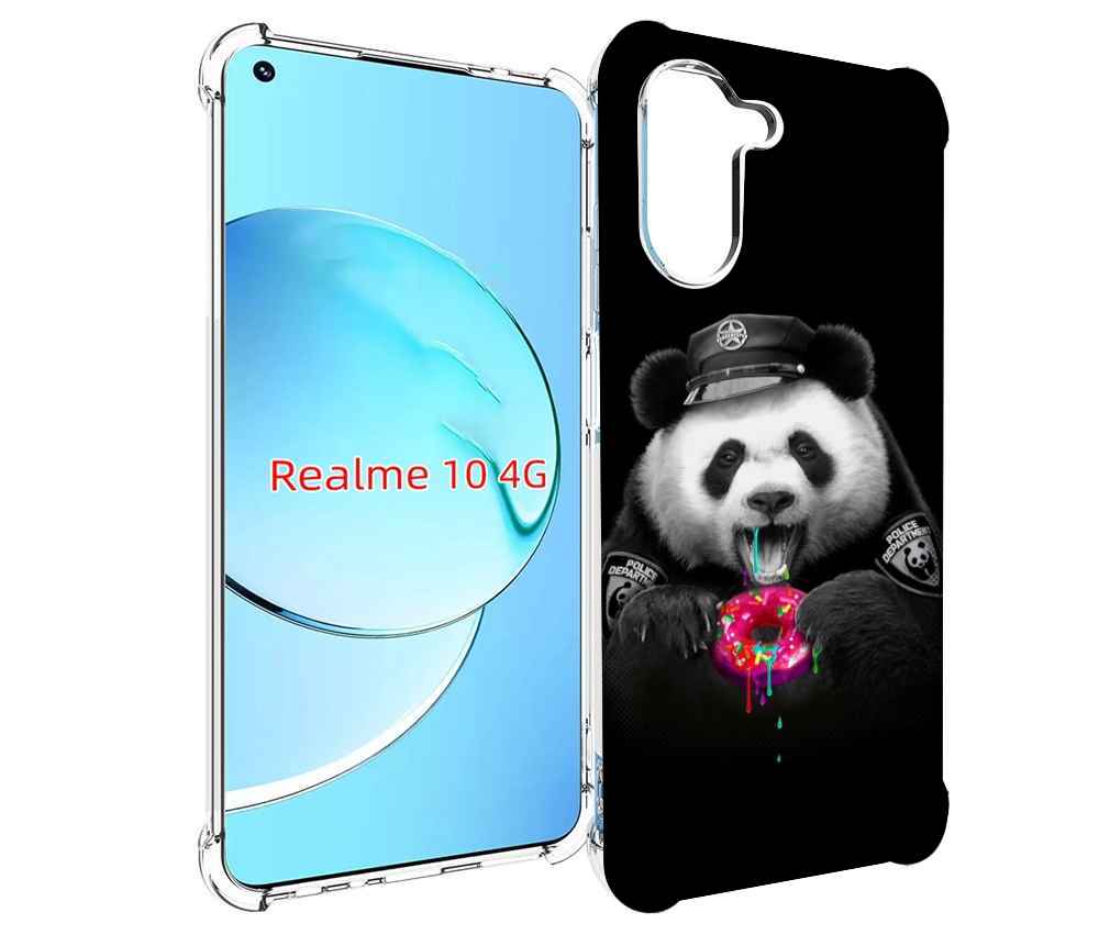 

Чехол MyPads Панда-с-пончиком для Realme 10, Прозрачный, Tocco
