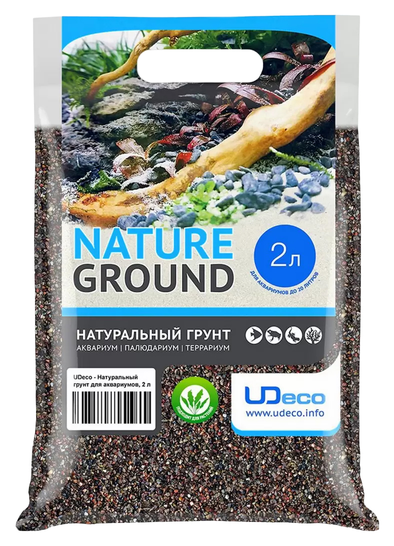 фото Udeco river brown - натуральн грунт "коричневый песок" д/акв и терр, 0,6-2,5 мм, 2 л nobrand