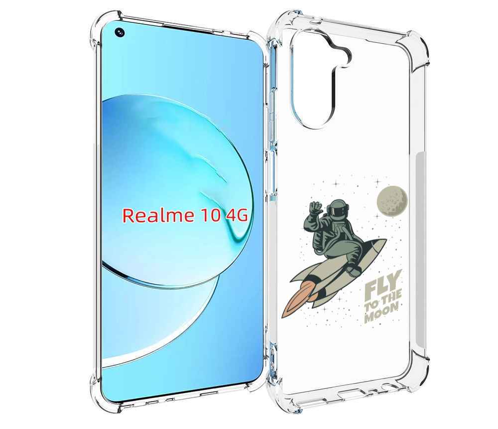 

Чехол MyPads Полет-на-Луну для Realme 10, Прозрачный, Tocco
