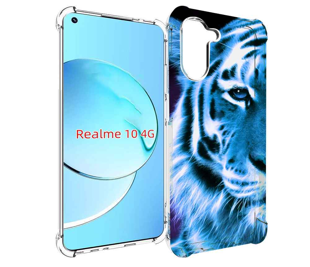 

Чехол MyPads Половина-тигра мужской для Realme 10, Прозрачный, Tocco