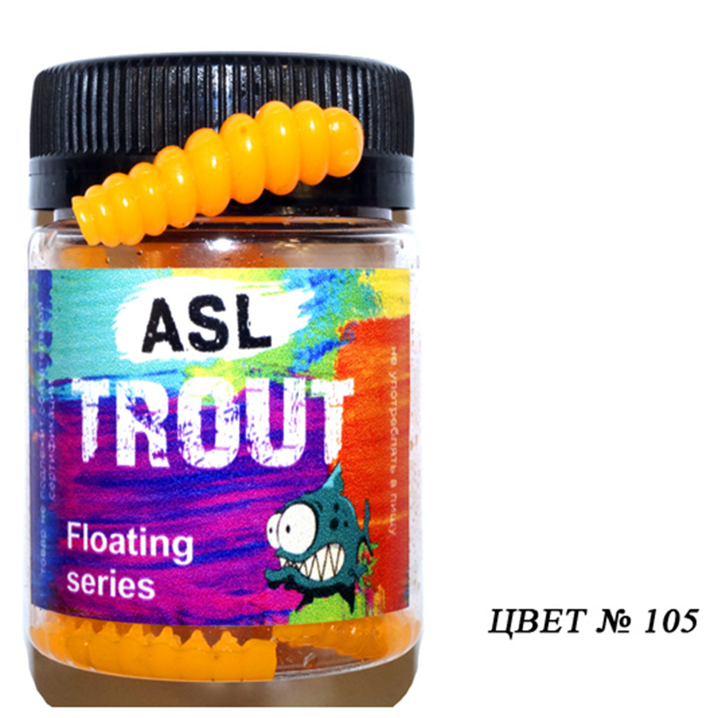 

Силиконовая приманка ASL Форель Личинка цв. 105 L-2,5см 15шт/уп, Форель Личинка