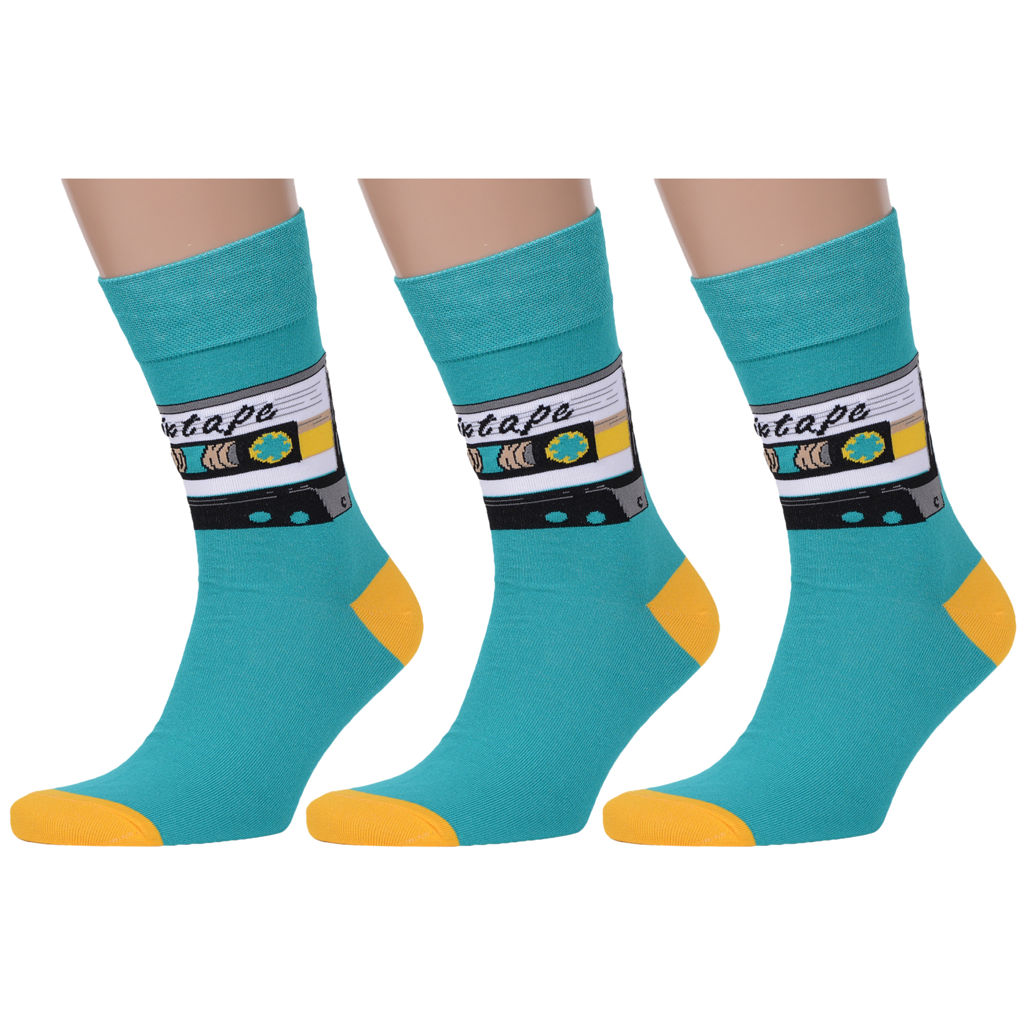 Комплект носков мужских MoscowSocksClub msk3-М35 бирюзовых 29