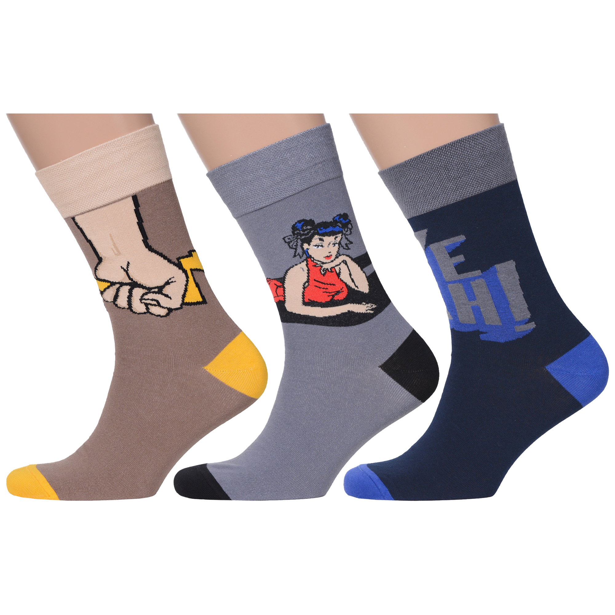 

Комплект носков мужских MoscowSocksClub msk3-М32 разноцветных 25, msk3-М32
