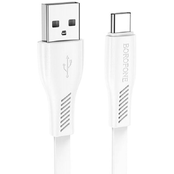 

Дата-кабель Borofone BX85, USB To Type-C, 3A, 1м, плоский, белый