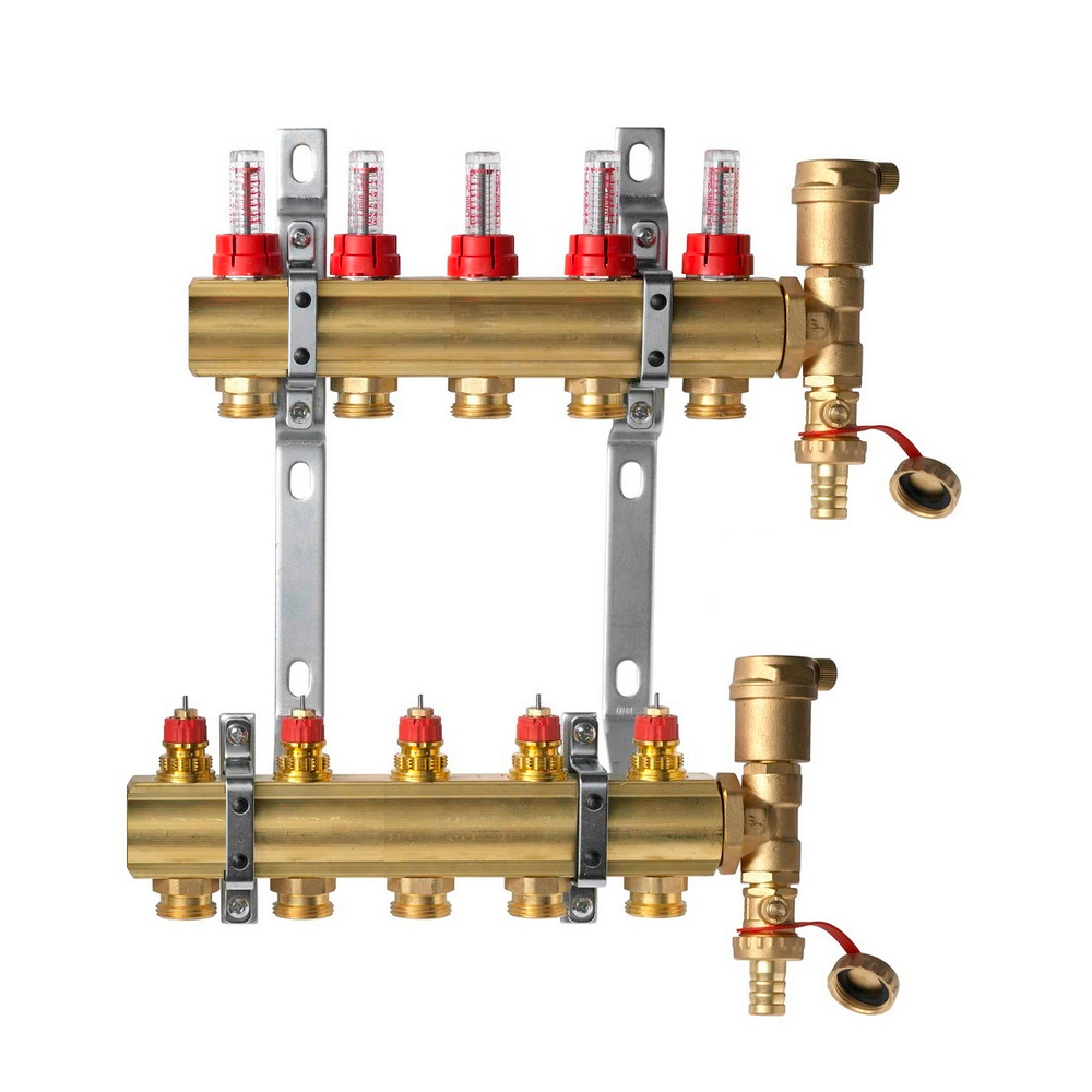 фото Комплект коллекторов ридан fhf-5rf set с расходомерами, 5 контура