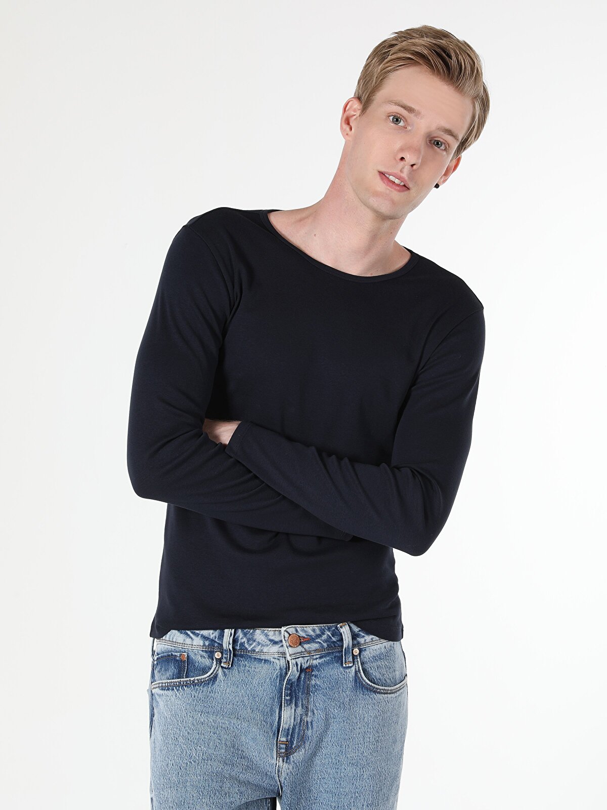 

Лонгслив мужской Colins CL1051052_Q1.V1 синий L, CL1051052_Q1.V1