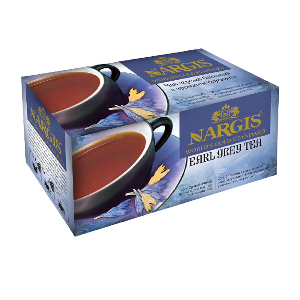 

Чай Nargis Earl Grey, чёрный с бергамотом, 25 пакетиков