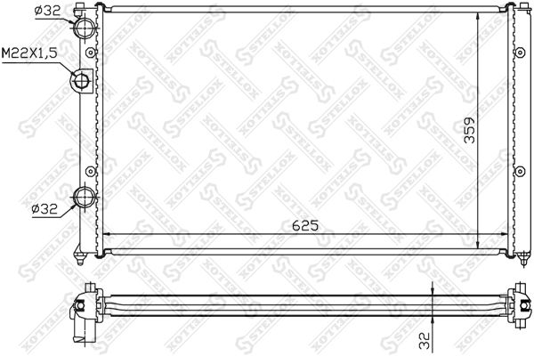 

10-25199-SX_радиатор системы охлаждения! VW Caddy, Seat Ibiza 1.6-1.9TDi 93>