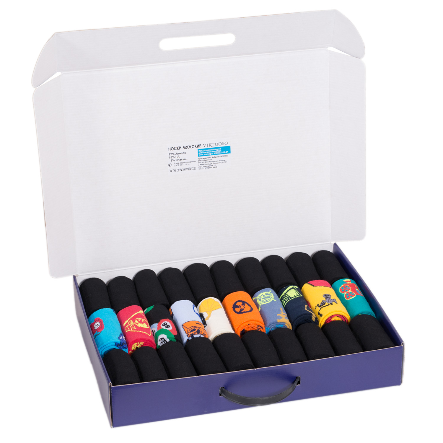 

Набор носков мужской VIRTUOSO Ви30-5564 разноцветный 29 (44-46)