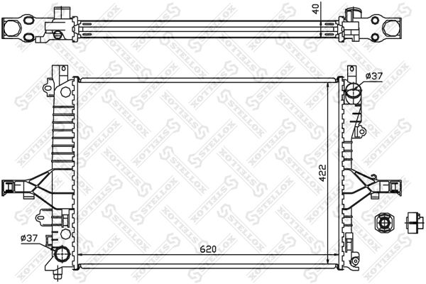 

10-26457-SX_радиатор системы охлаждения! МКПП Volvo V70 all 00-07/ S80 2.0-2.9i 98-06