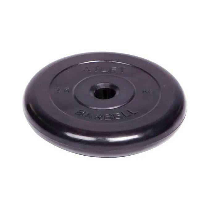 

Диск обрезиненный MB Barbell d 31 мм чёрный 2,5 кг Atlet, Atlet
