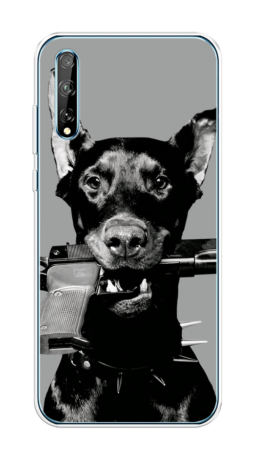 

Чехол Awog на Huawei Y8p/P Smart S "Доберман", Серый, 6103550-1