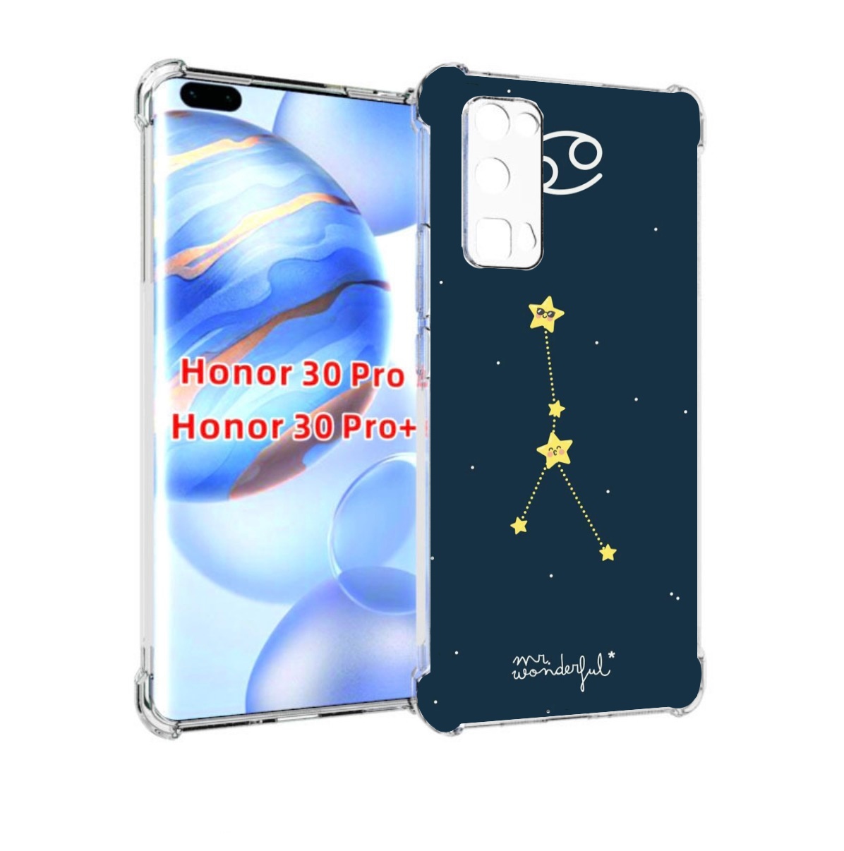 

Чехол бампер MyPads знак-зодиака-рак-3 для Honor 30 Pro, Прозрачный, Tocco