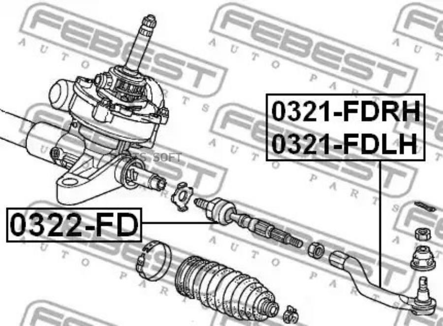 

FEBECT 0321FDRH 0321-FDRH_наконечник рулевой правый!\ Honda Civic 06>