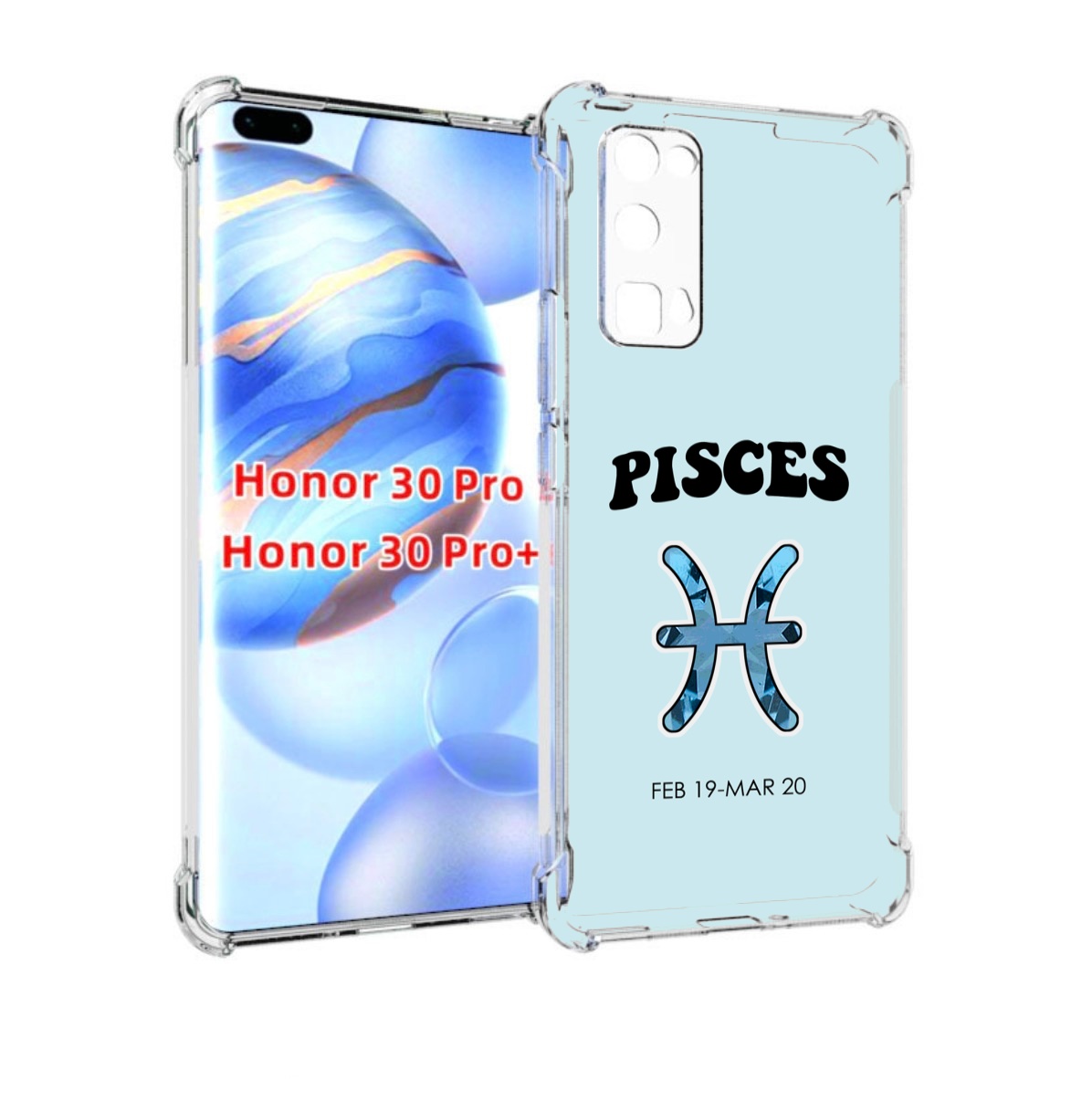 

Чехол бампер MyPads знак-зодиака-рыбы-3 для Honor 30 Pro, Прозрачный, Tocco