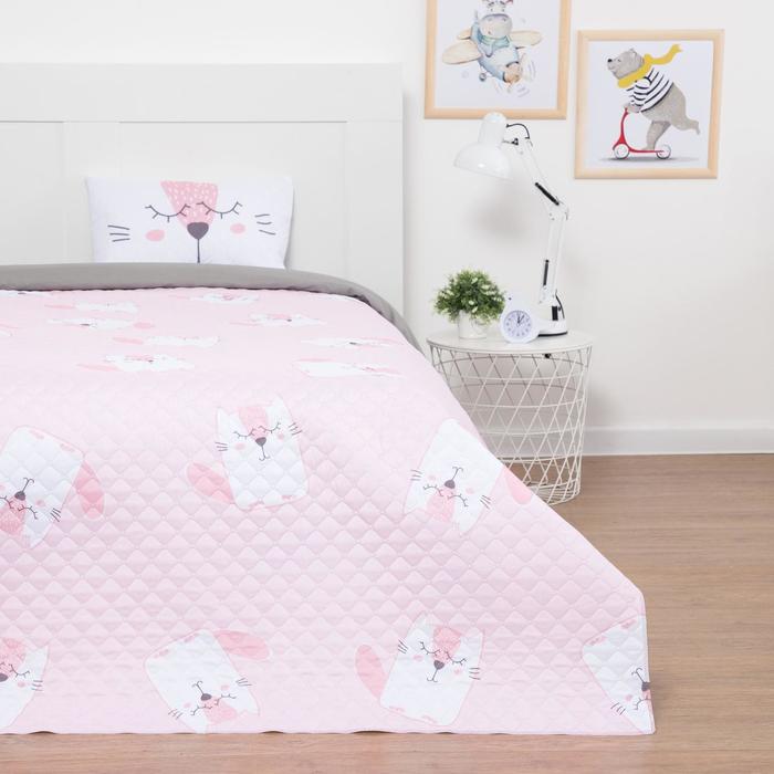 

Покрывало детское и наволочка Этель 1,5 сп "Cute cats", 145х210 ±5 см, 40х60 см, микрофибр