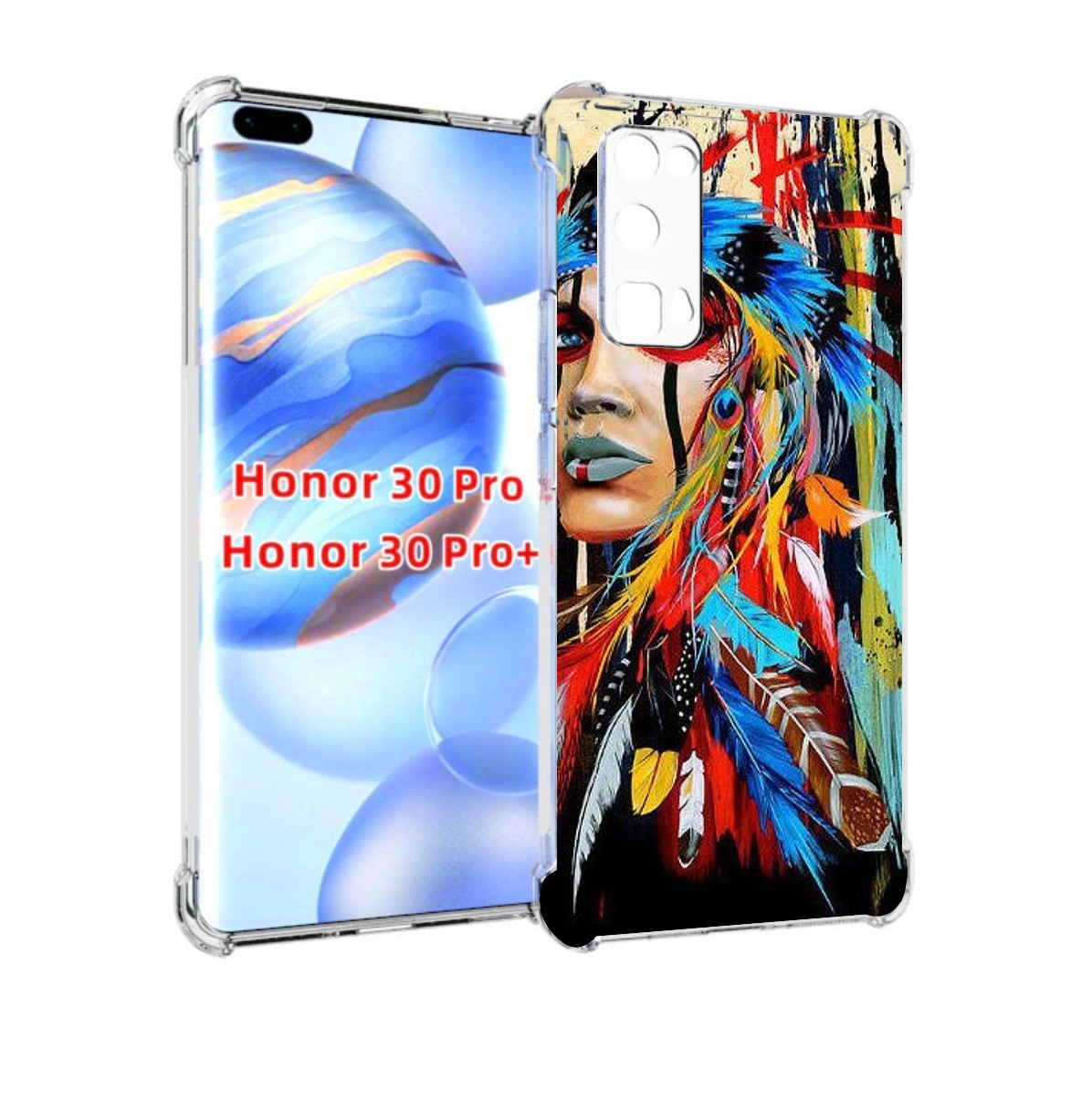 

Чехол бампер MyPads индеец расписной для Honor 30 Pro Honor, Прозрачный, Tocco