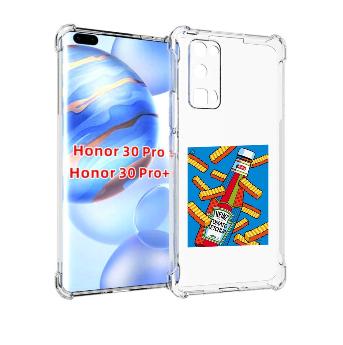 

Чехол бампер MyPads картошка с соусом для Honor 30 Pro Honor, Прозрачный, Tocco