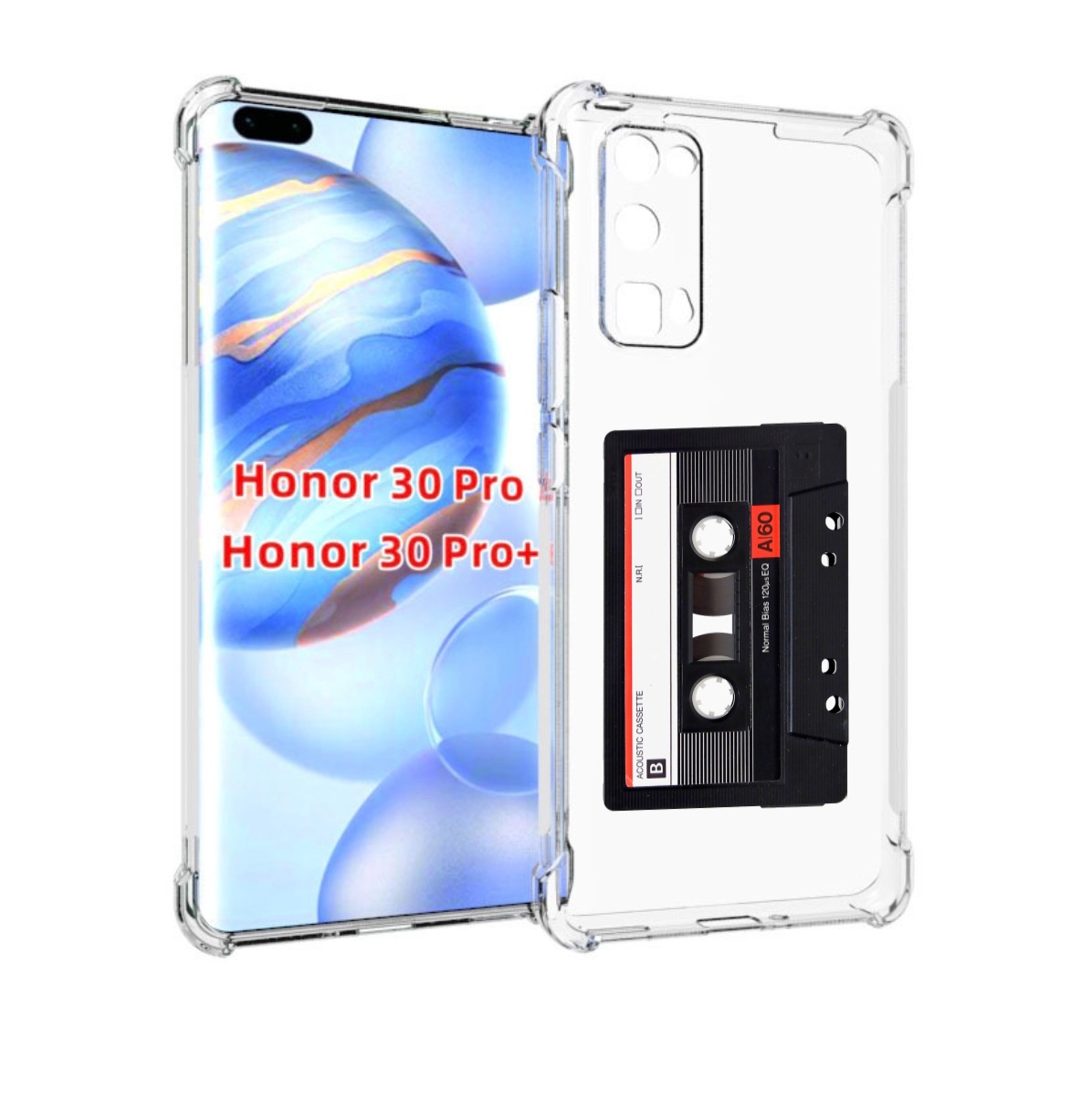 

Чехол бампер MyPads касета для Honor 30 Pro, Прозрачный, Tocco