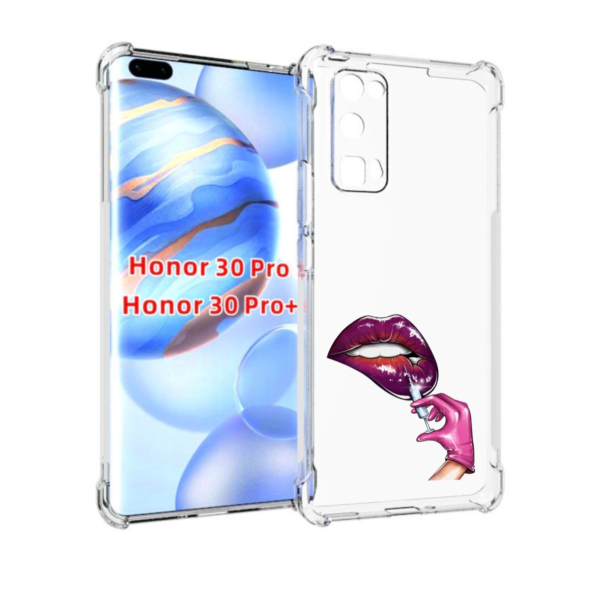 

Чехол бампер MyPads качаем-губы для Honor 30 Pro, Прозрачный, Tocco