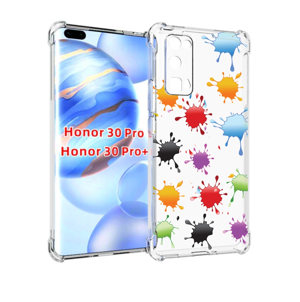 

Чехол бампер MyPads кляксы для Honor 30 Pro, Прозрачный, Tocco