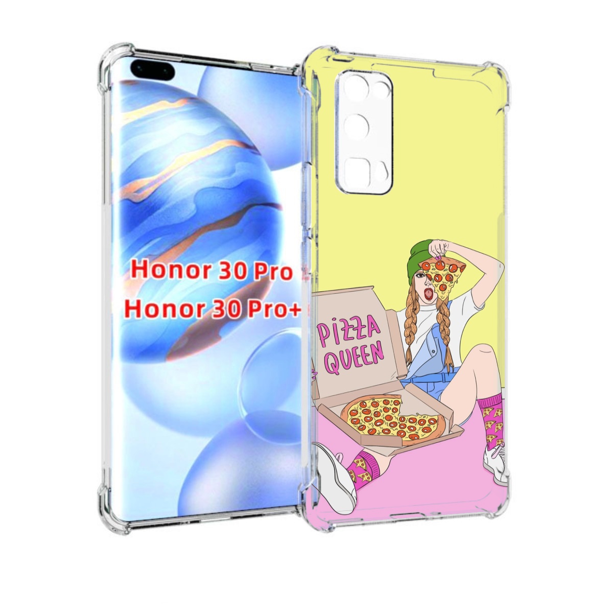 

Чехол бампер MyPads королева-пиццы женский для Honor 30 P, Прозрачный, Tocco