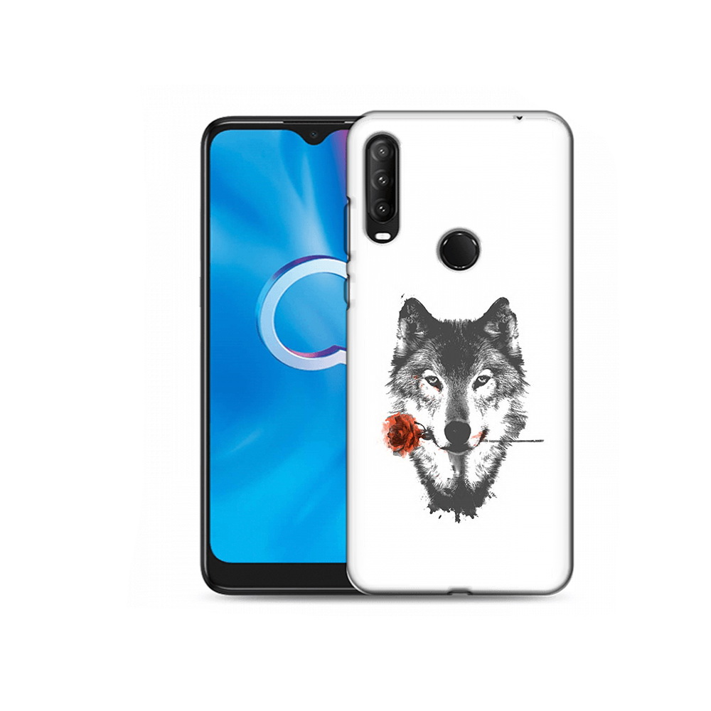 

Чехол MyPads Tocco для Alcatel 1S (2020) 5028Y волк с розой (PT145668.665.270), Прозрачный, Tocco
