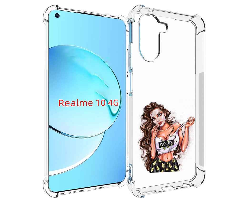 

Чехол MyPads Продукты на дом с доставкой женский для Realme 10, Прозрачный, Tocco