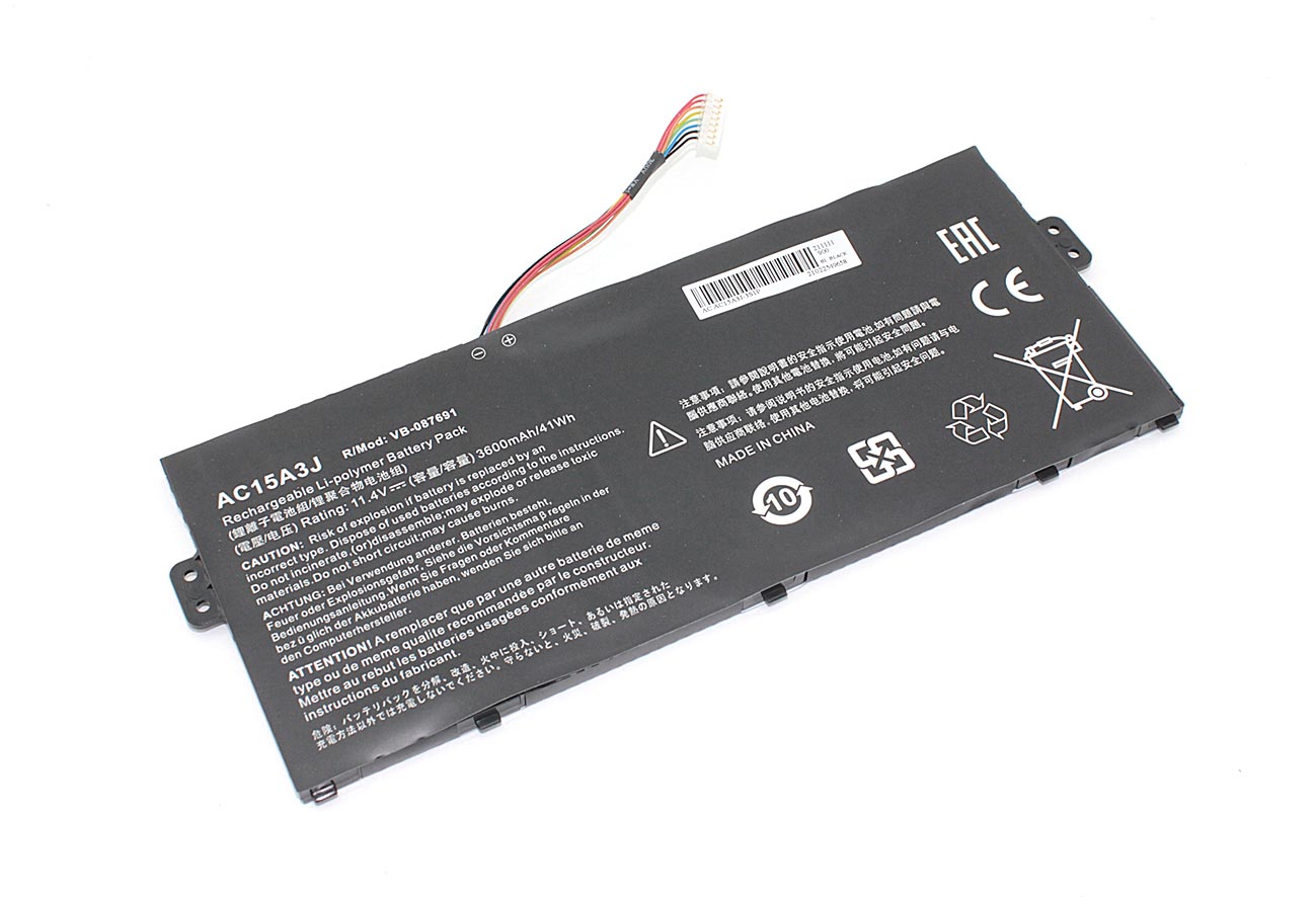 

Аккумулятор для ноутбука Acer Chromebook C738T AC15A3J 11.4V 3600mAh OEM