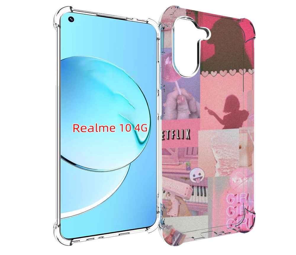 

Чехол MyPads Розовый-вайб для Realme 10, Прозрачный, Tocco