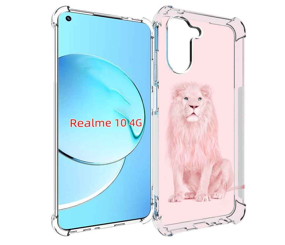 

Чехол MyPads Розовый-лев для Realme 10, Прозрачный, Tocco