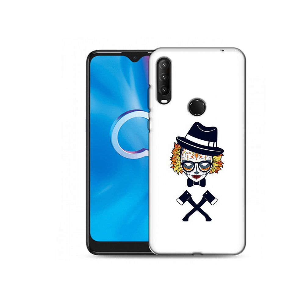 

Чехол MyPads Tocco для Alcatel 1S (2020) 5028Y девушка в маске с топорами рисунок, Прозрачный, Tocco