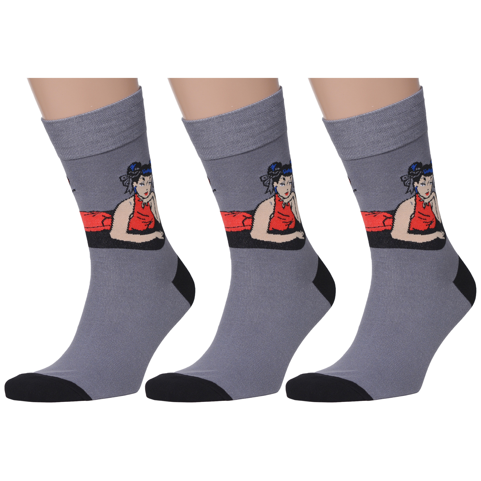 

Комплект носков мужских MoscowSocksClub msk3-М32 серых 29, Серый, msk3-М32