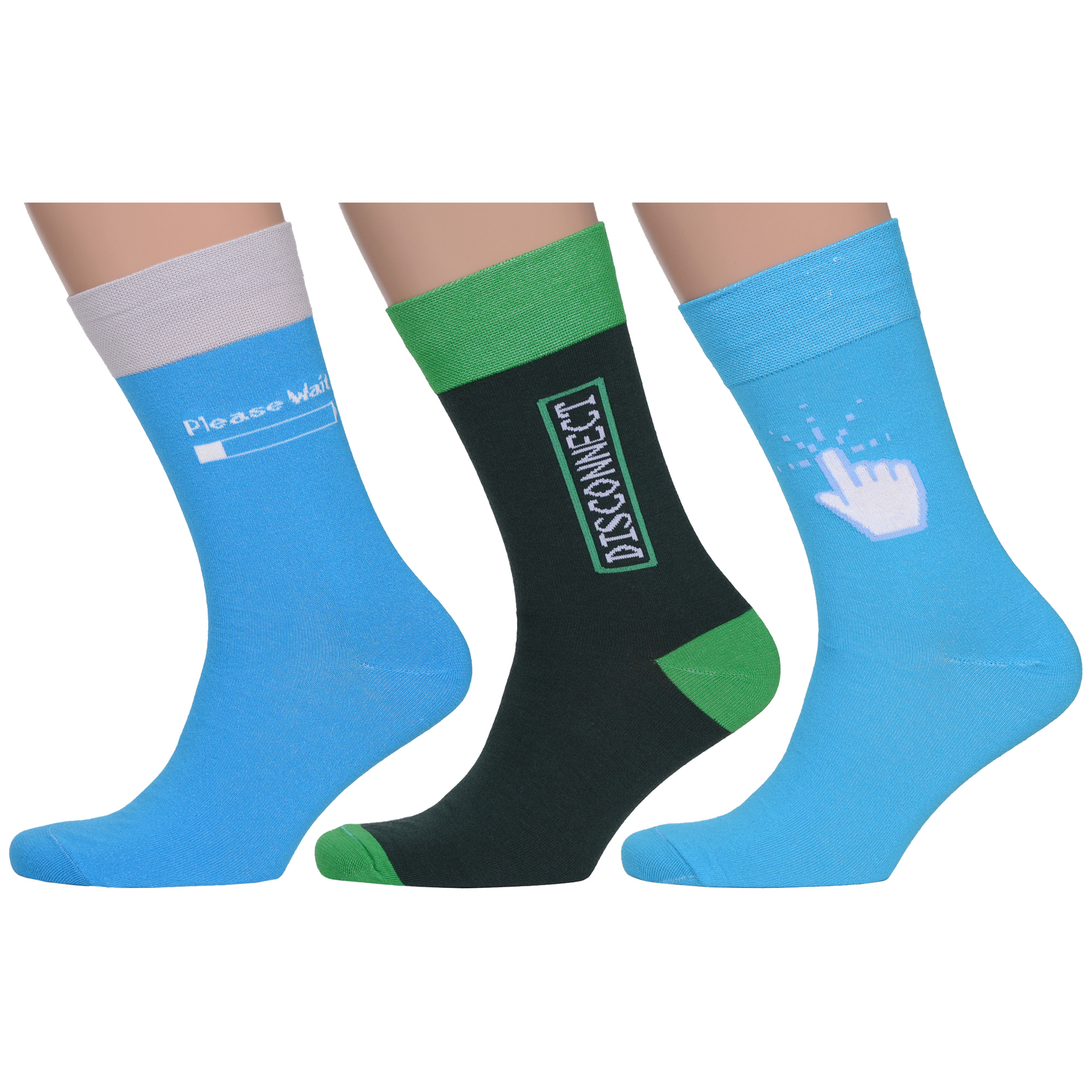 

Комплект носков мужских MoscowSocksClub msk3-М26 разноцветных 25, Голубой;зеленый, msk3-М26