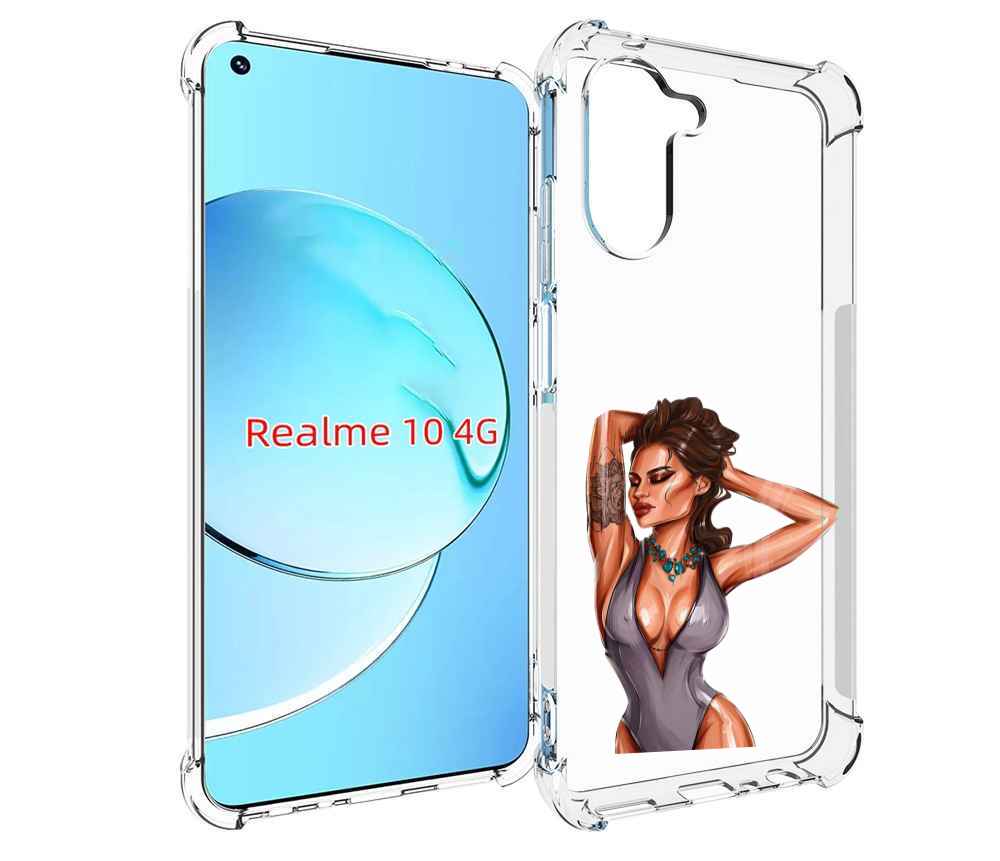 

Чехол MyPads Роскошная-девушка женский для Realme 10, Прозрачный, Tocco