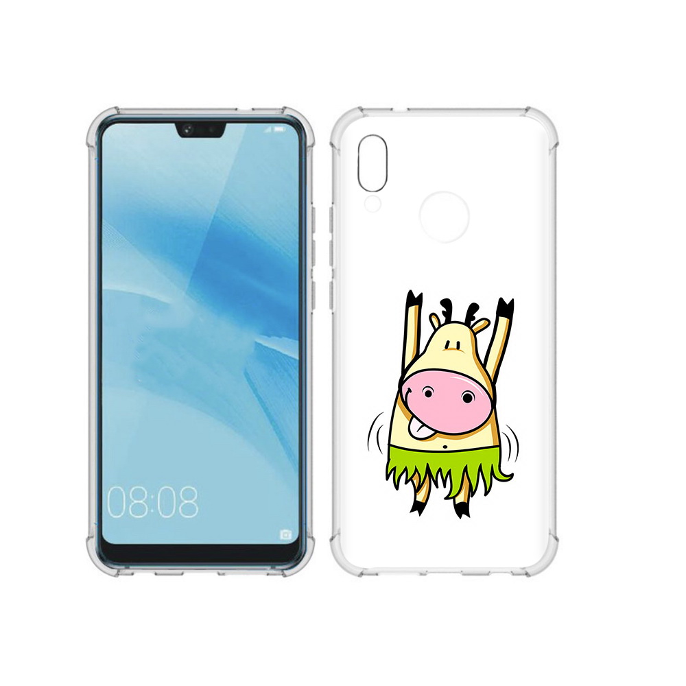 

Чехол MyPads Tocco для Huawei P20 Lite Веселая корова (PT130405.51.42), Прозрачный, Tocco