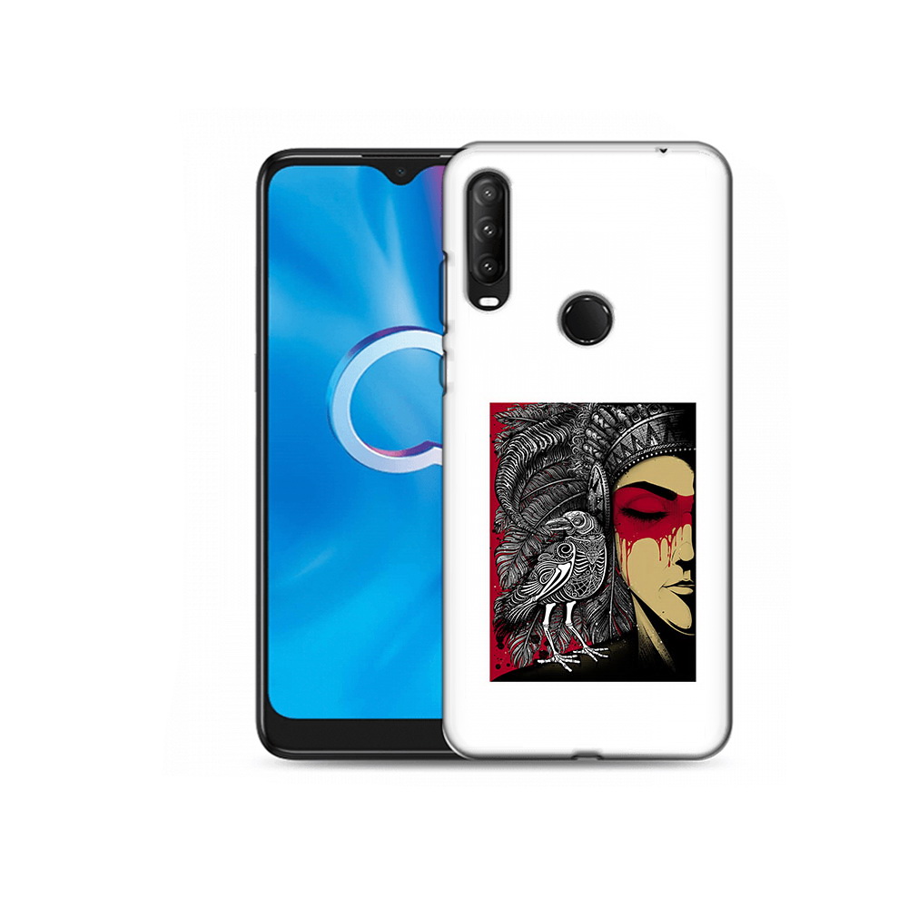 

Чехол MyPads Tocco для Alcatel 1S (2020) 5028Y девушка с вороном в абстракции, Прозрачный, Tocco