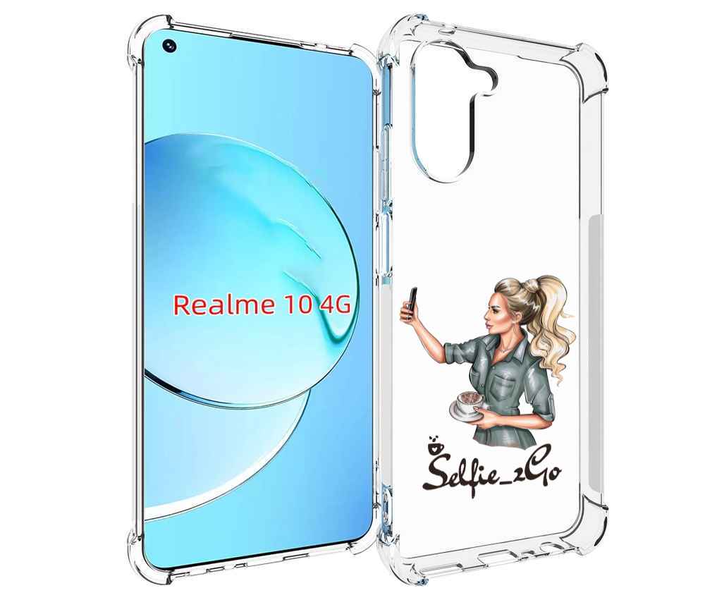 

Чехол MyPads Селфи-девушка женский для Realme 10, Прозрачный, Tocco