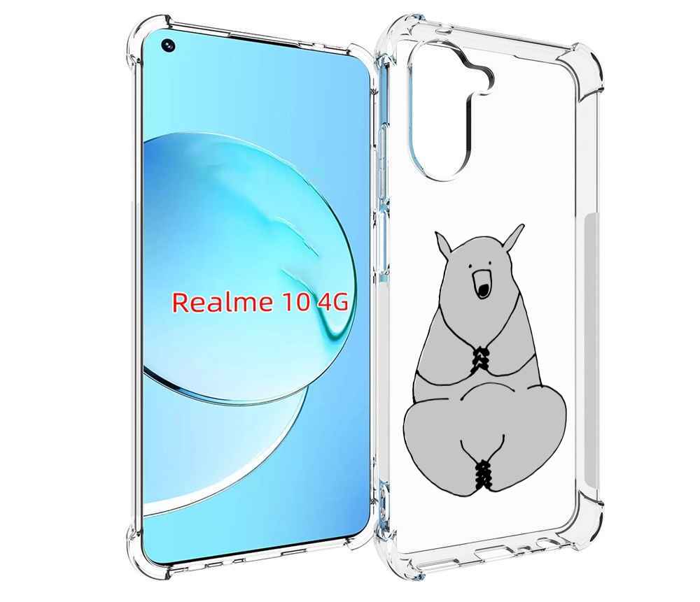 

Чехол MyPads Серый медведь для Realme 10, Прозрачный, Tocco
