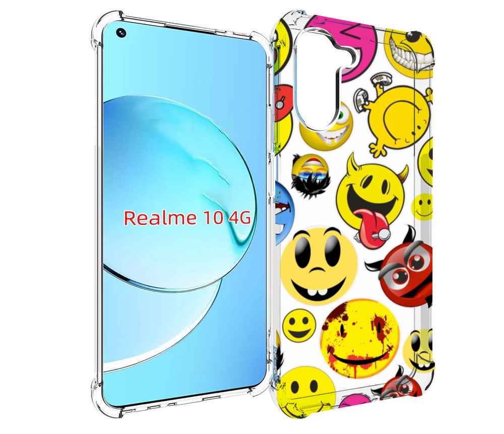 

Чехол MyPads Смайлики для Realme 10, Прозрачный, Tocco